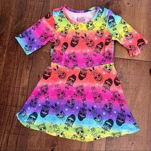 LOL surprise girl dress 2 size XS extra small 4/5 medium 7/8 rainbow